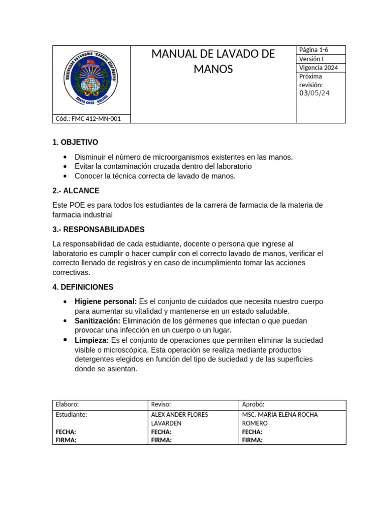 Manual de Lavado de Manos 2024 | PDF | Lavado de manos | Salud pública