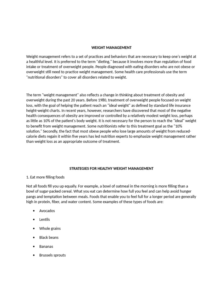 Effective Weight Management Strategies | PDF | Weight Management | Obesity