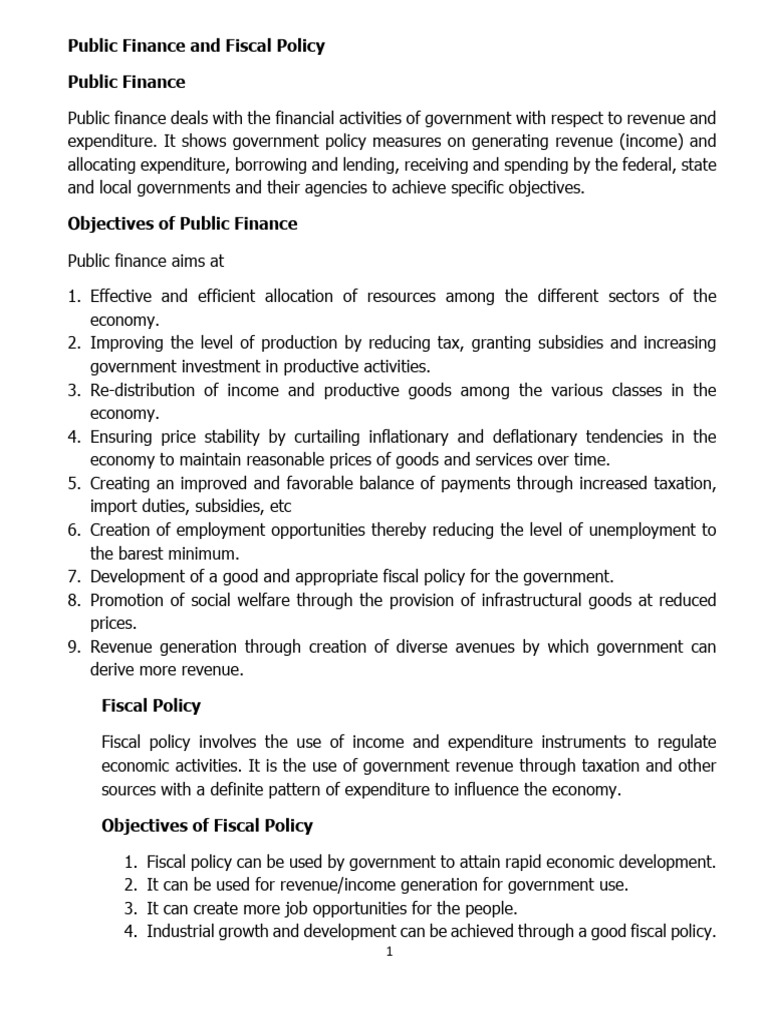 Public Finance and Fiscal Policy Overview | PDF | Taxes | Tax Incidence
