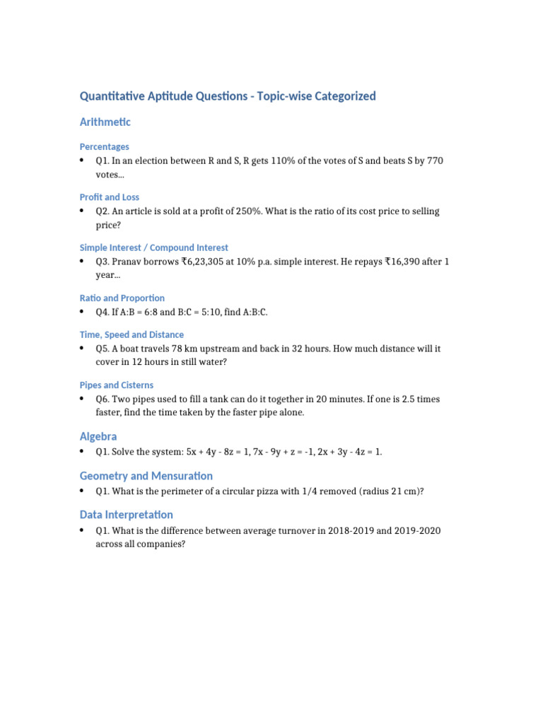 Ssc Cgl Quantitative Aptitude Subtopicwise Pdf