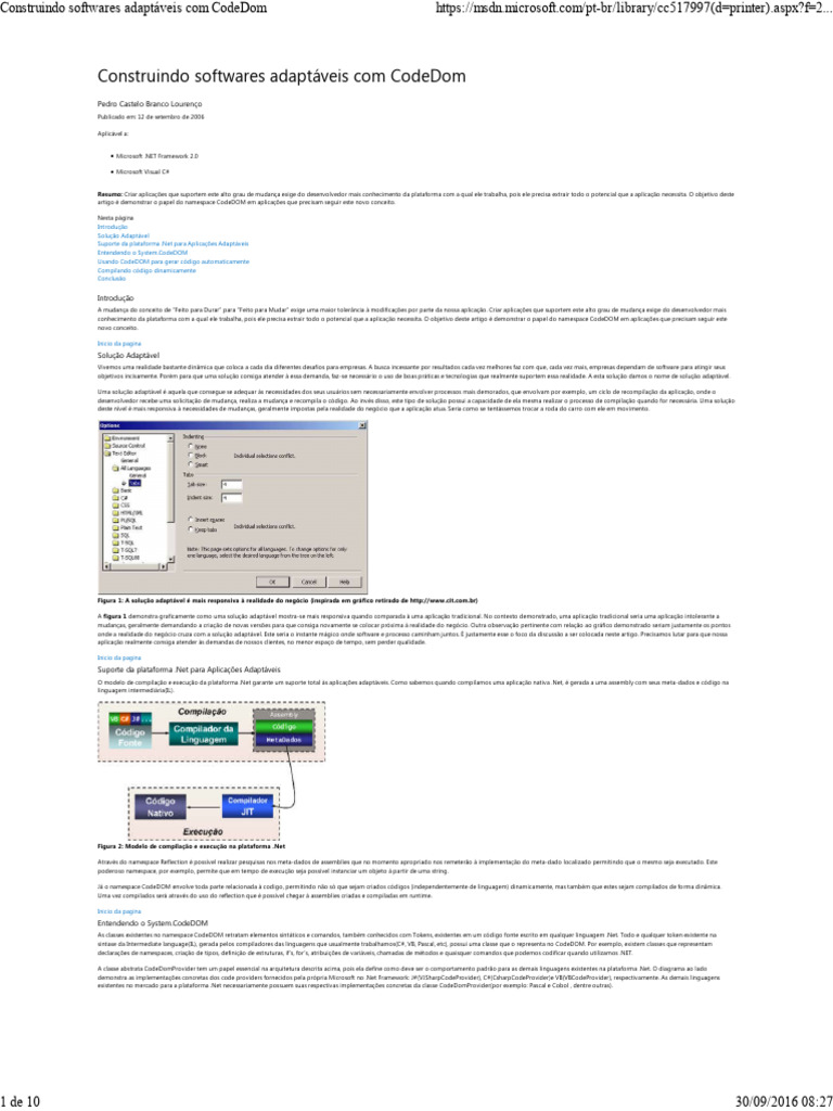 Construindo Softwares Adaptáveis Com CodeDom | PDF | C Sharp (linguagem ...