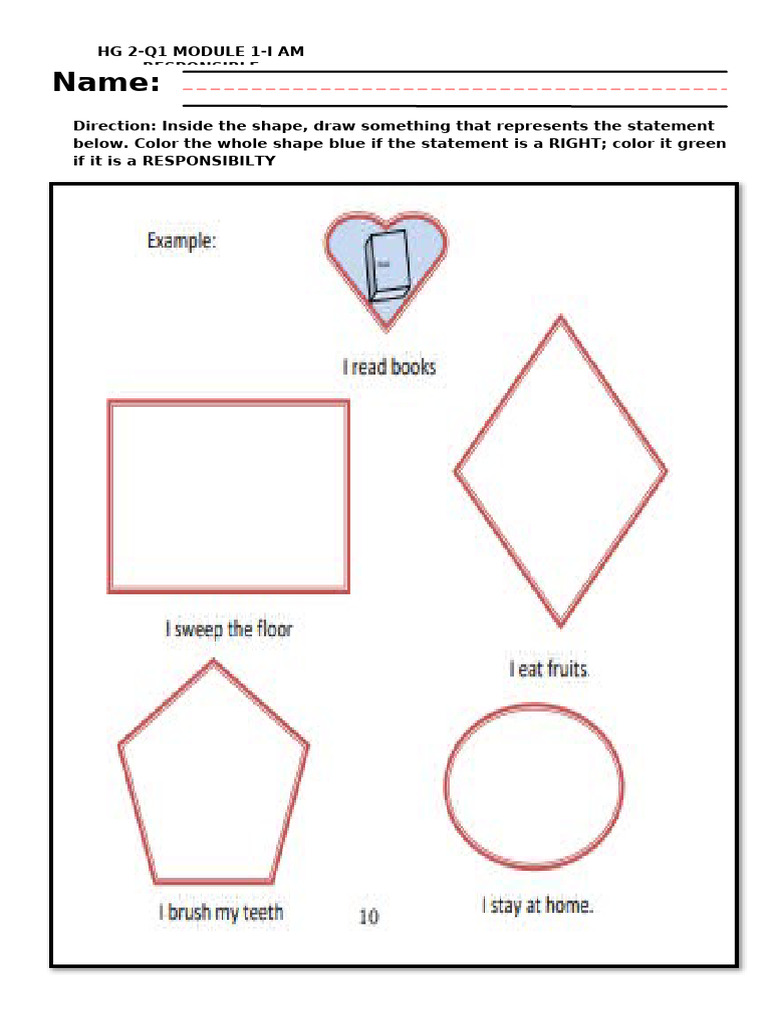 HG QRT.1 Worksheet 1 | PDF