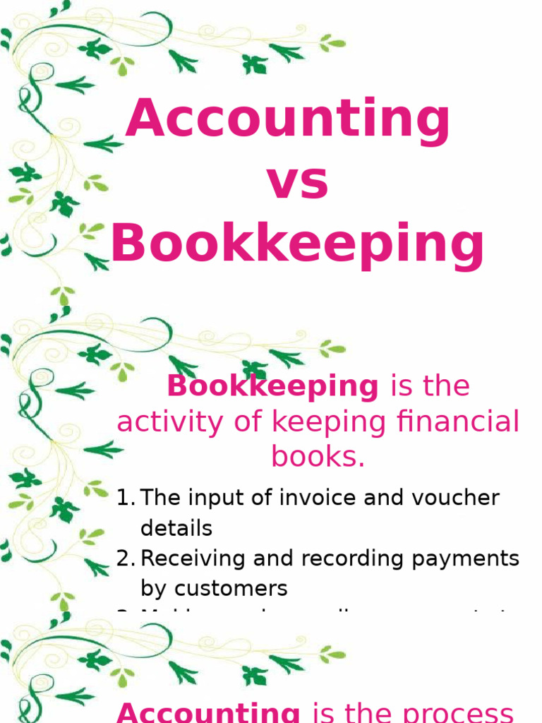 Accounting vs Bookkeeping Explained | PDF | Accounting | Bookkeeping