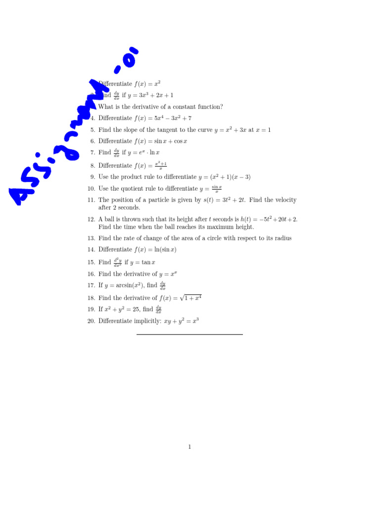 Calculus Derivatives and Applications Guide | PDF