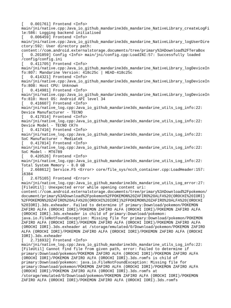 Mandarine Error Log Analysis | PDF | Operating System Families ...