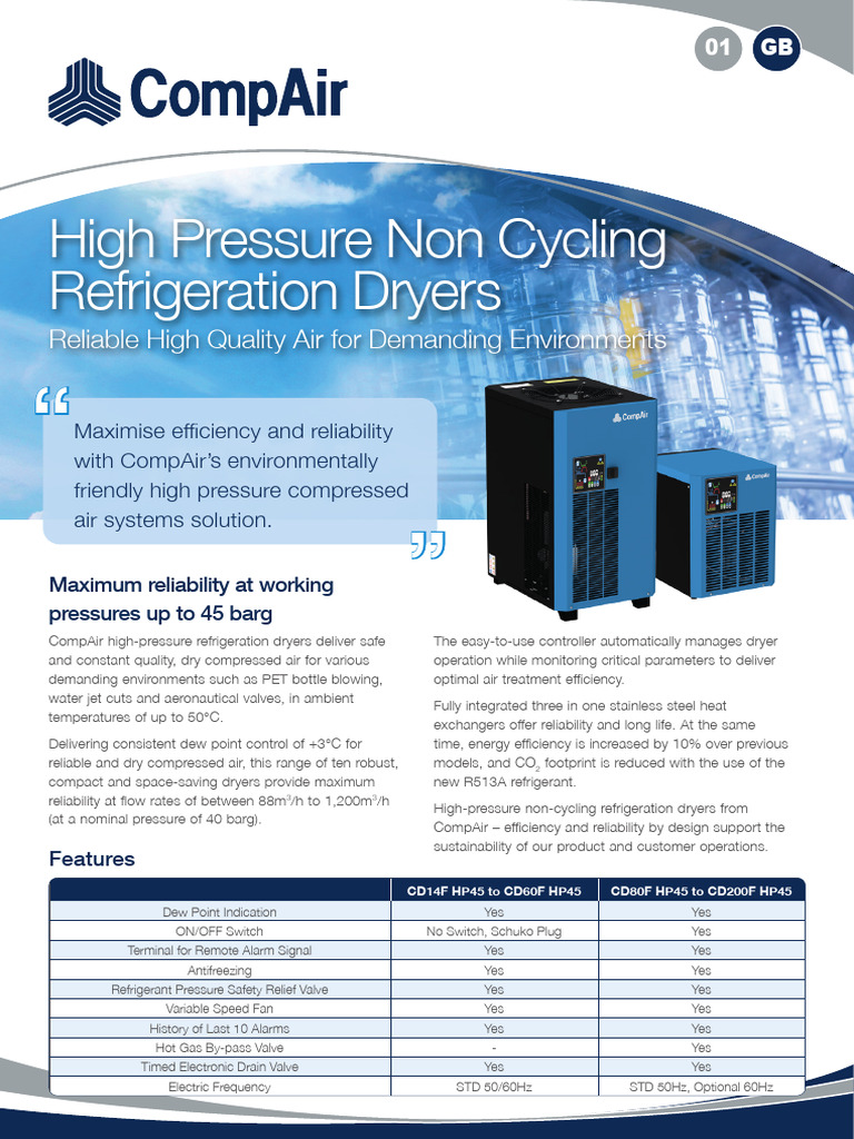 Compair High Pressure Dryers 2pp en Work | PDF | Clothes Dryer | Valve