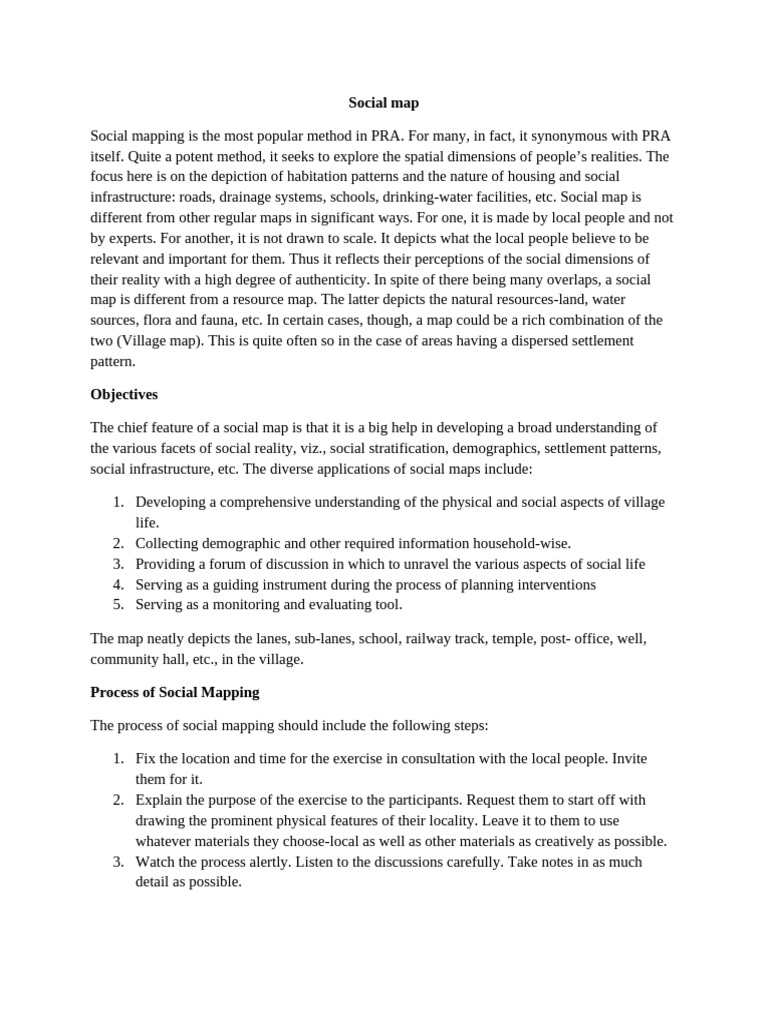 Village Social Mapping Overview | PDF | Map