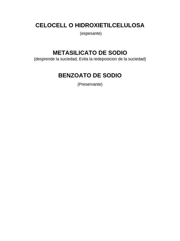 Celocell: Espesante y Preservante | PDF