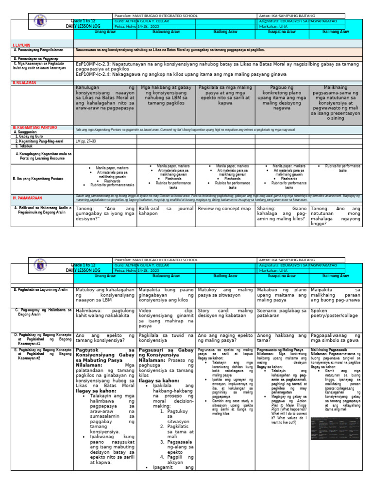 q1 w4 Esp10 DLL | PDF