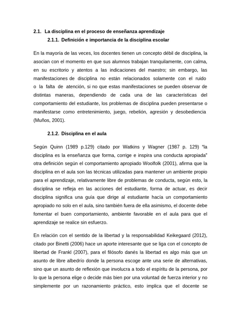 La Disciplina en El Proceso de Enseñanza Aprendizaje | PDF