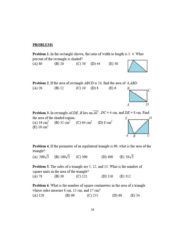 Area Calculations for Various Shapes | PDF | Area | Rectangle