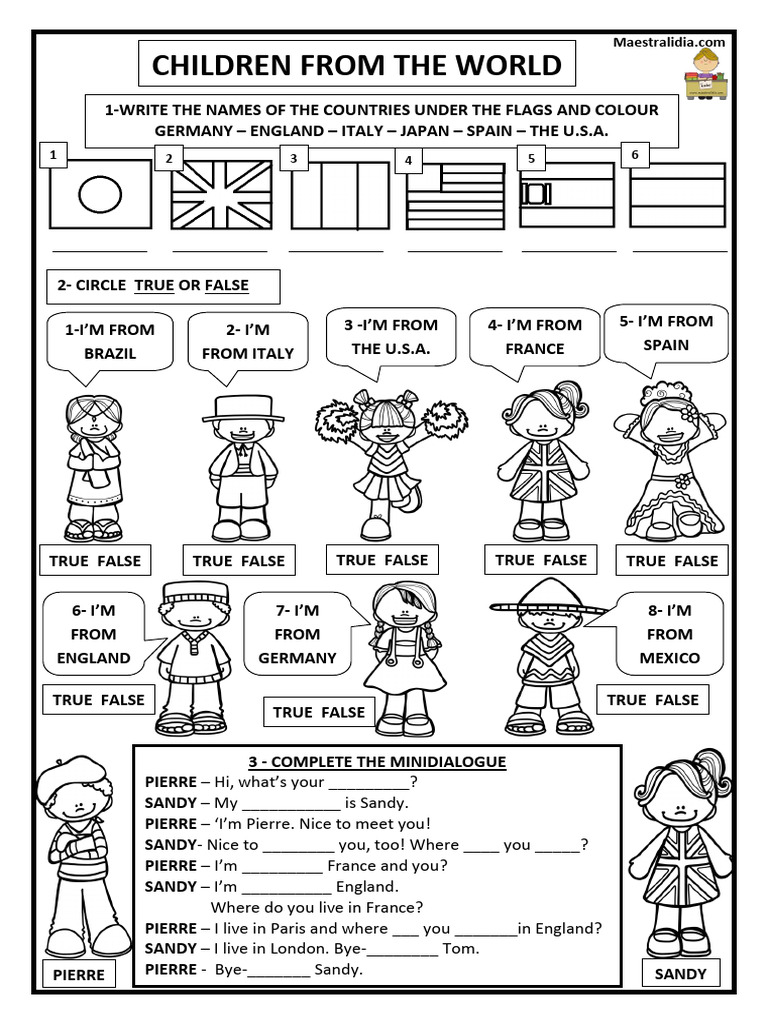 COUNTRIES - Worksheet | PDF