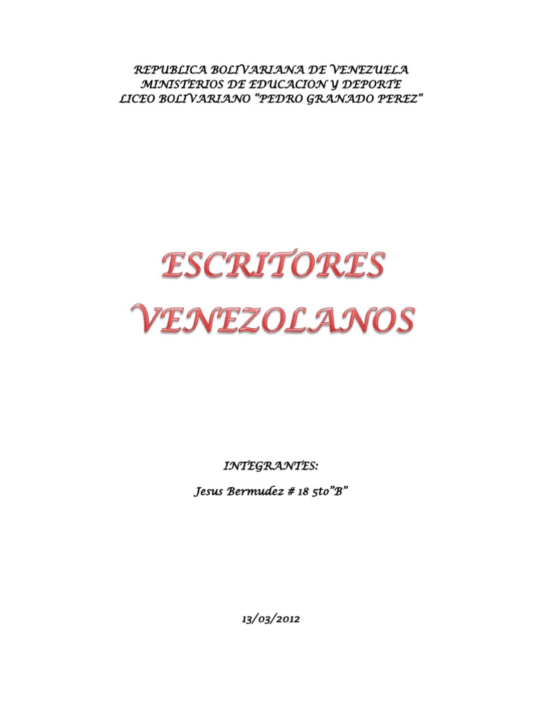 Escritores Venezolanos Destacados | PDF | Poesía | Venezuela