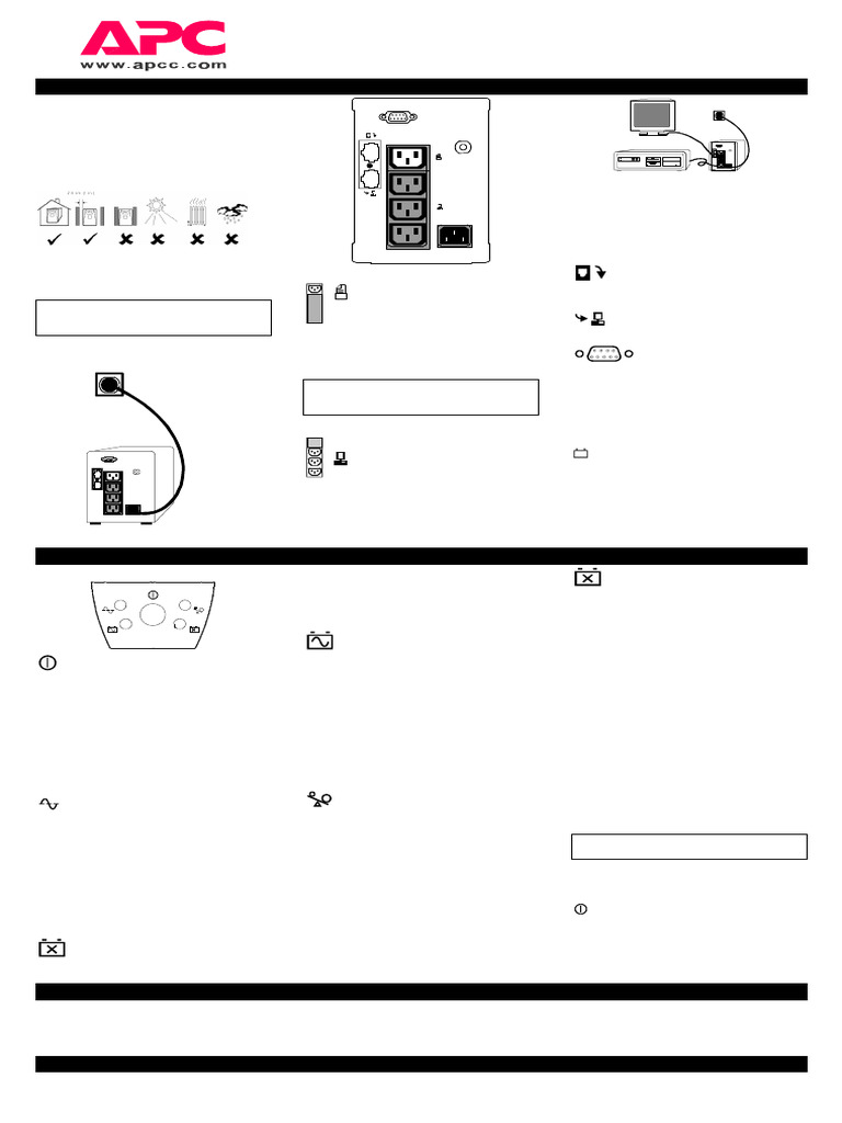 APC Back-UPS Pro User Manual Guide | PDF | Power Supply | Power (Physics)