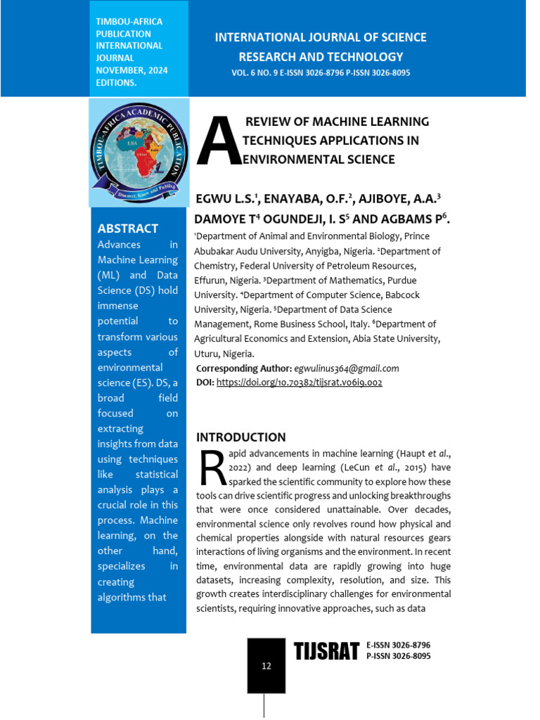 A Review of Machine Learning Techniques Applicatio | PDF | Machine ...