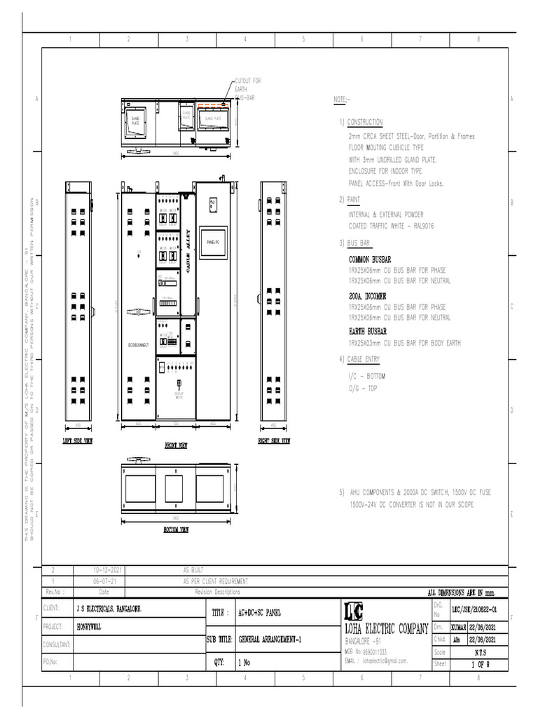 Indoor Electrical Panel Design Drawing | PDF | Electrical Engineering ...