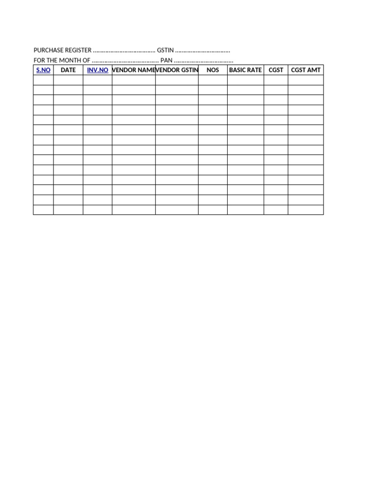 Purchase Register | PDF