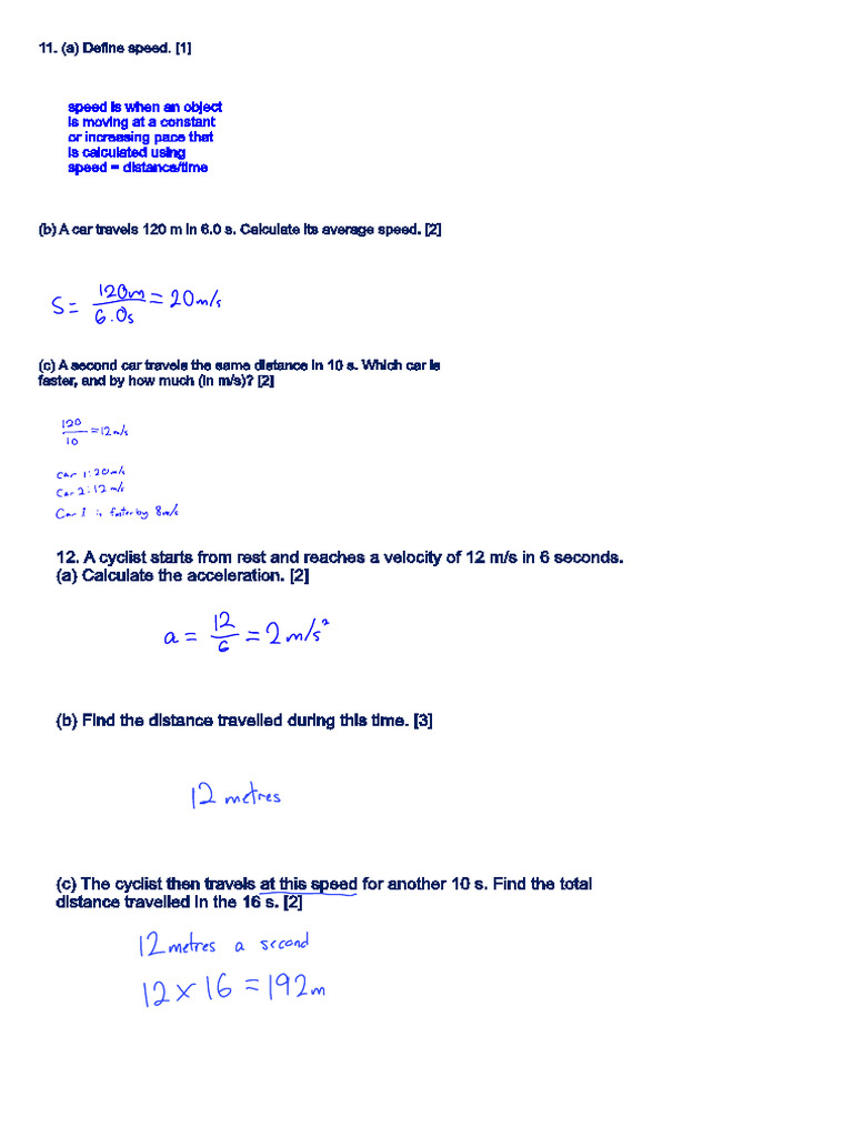 IGCSE - Physics Answer Sheet | PDF