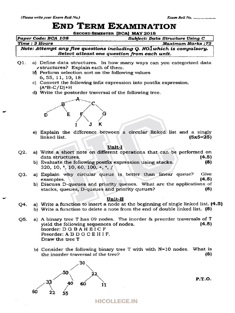 2nd Sem - DS - 2018 | PDF