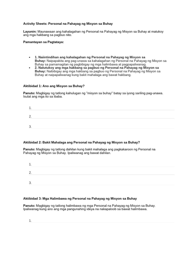 Activity Sheet 2 | PDF