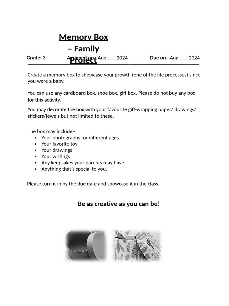 Assignment On Memory Box | PDF