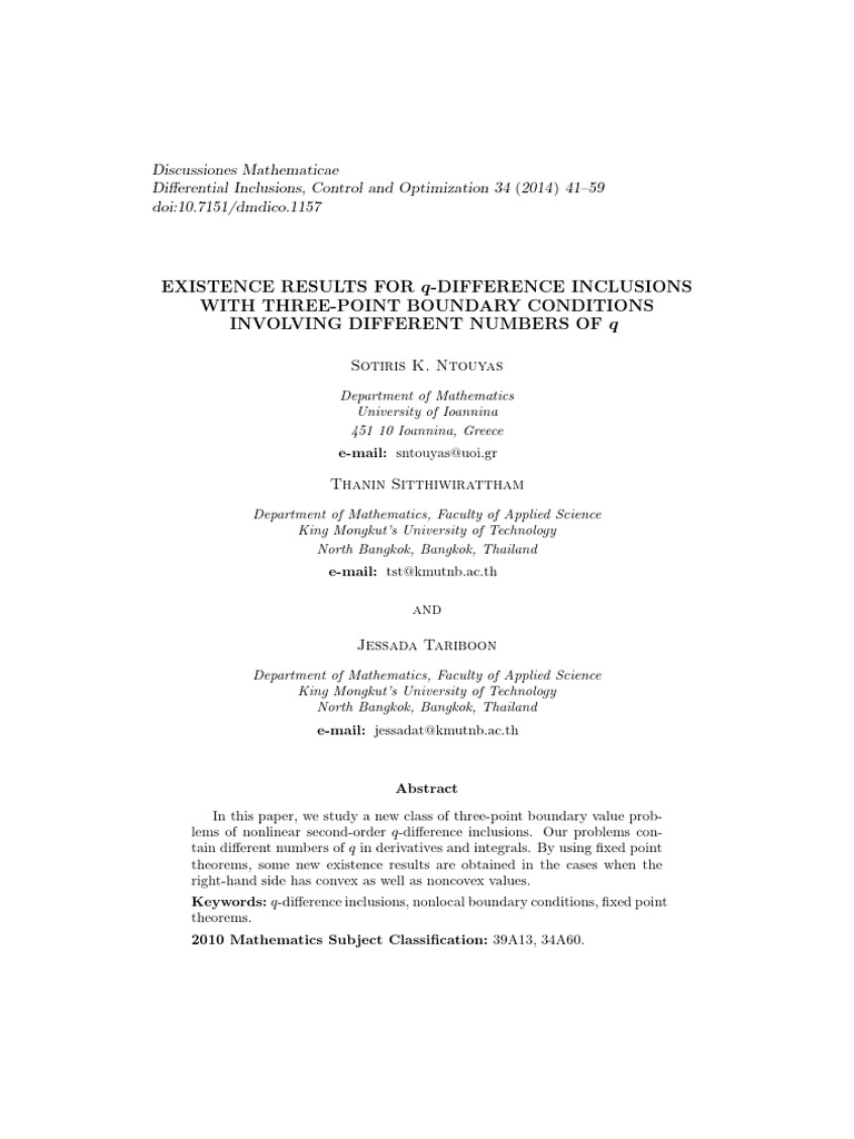 Existence Results For Q Difference | PDF | Differential Equations ...