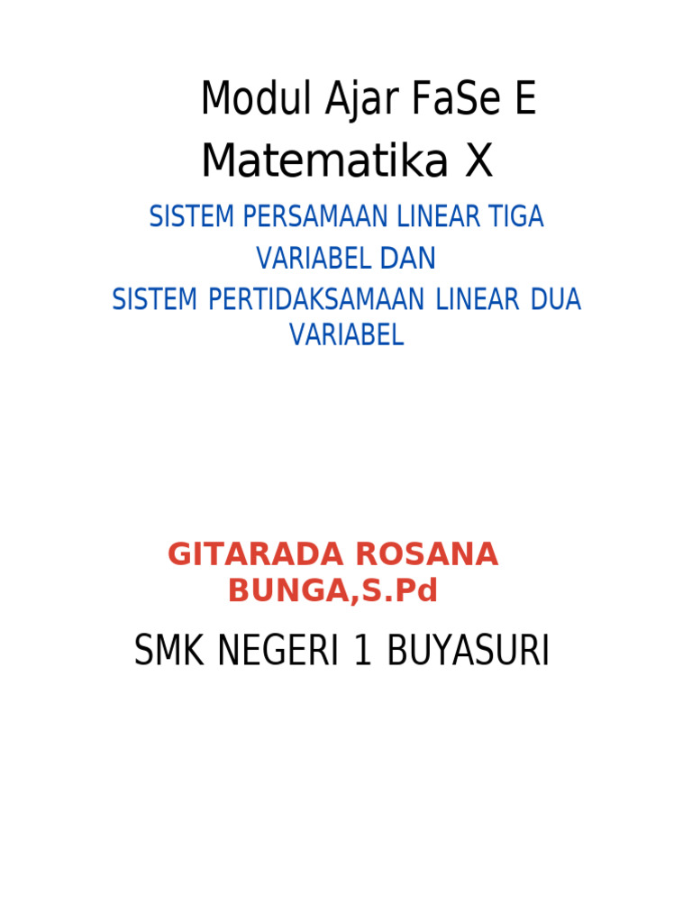 Sistem Persamaan Linear dan Pertidaksamaan | PDF