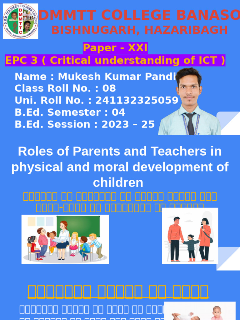 Role of Parents and Teachers in Physical and Moral Development of ...