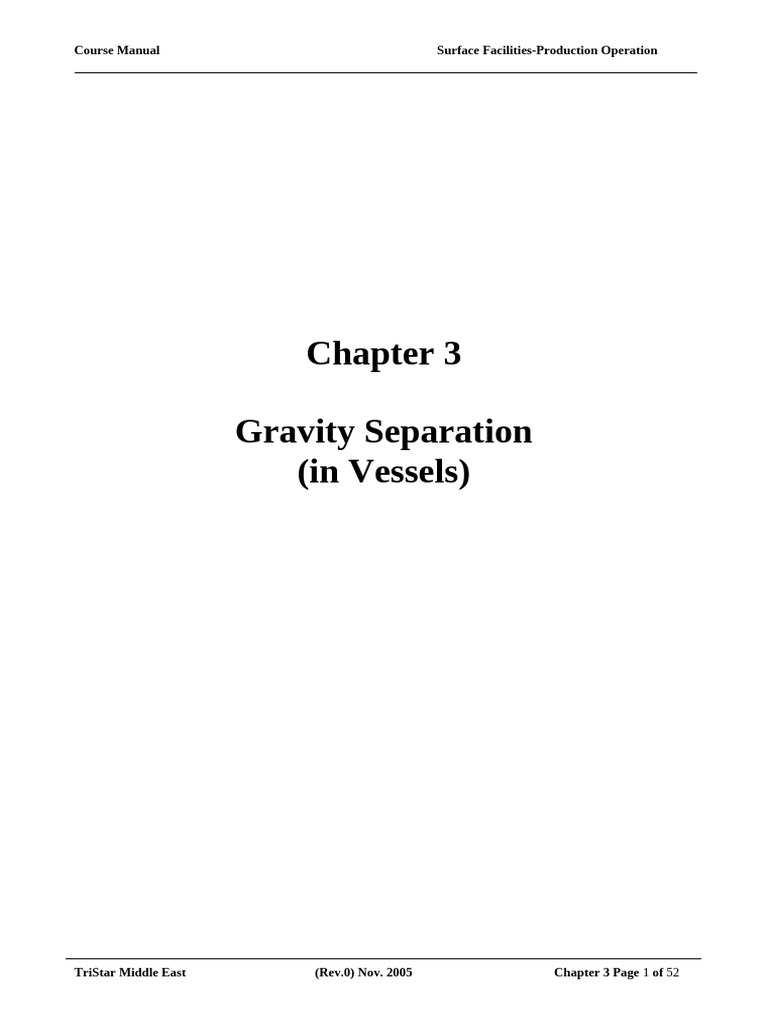 Gravity Separation in Oilfield Operations | PDF | Petroleum Reservoir ...