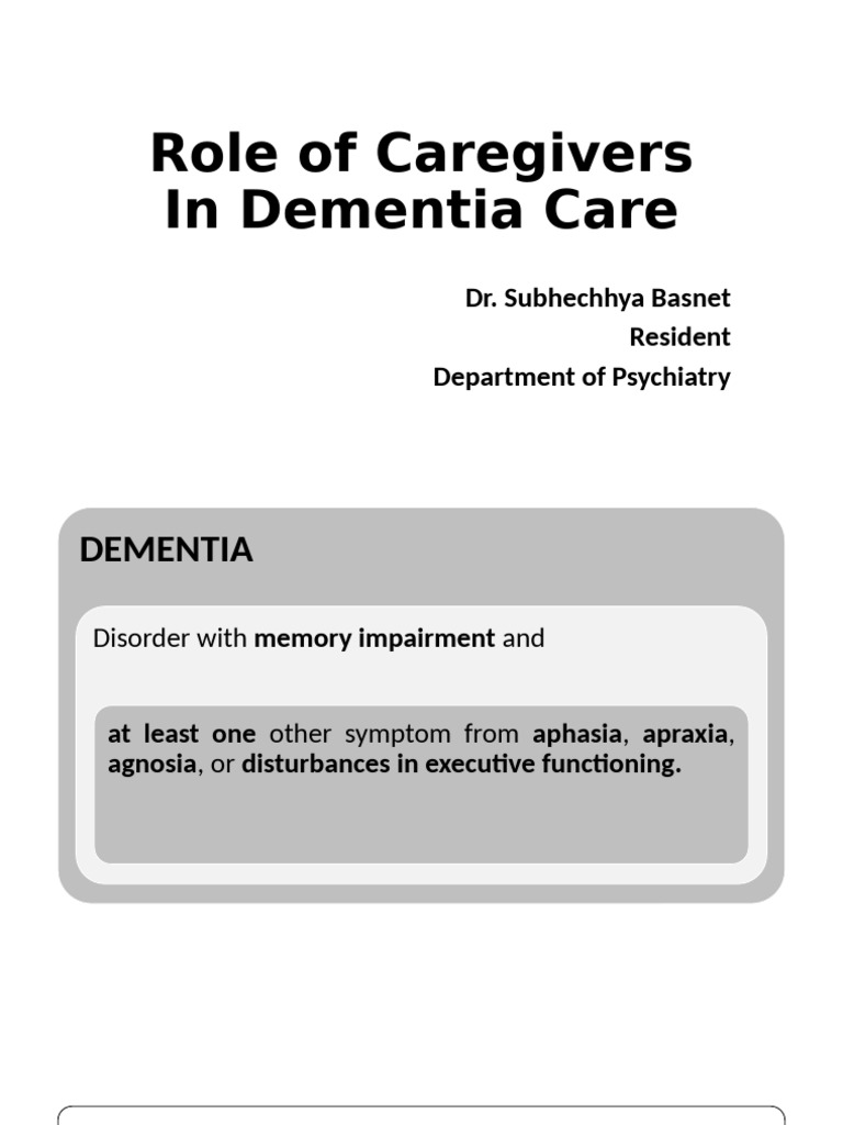 Caregiver Role in Dementia Management | PDF | Dementia | Alzheimer's ...
