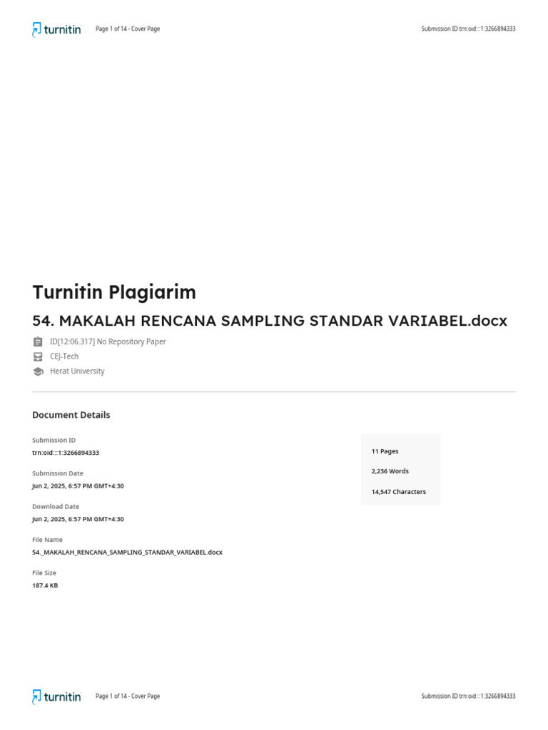 Rencana Sampling Standar Variabel | PDF