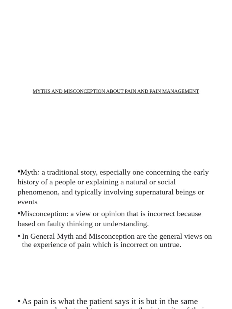 Debunking Pain Myths and Misconceptions | PDF | Pain | Pain Management