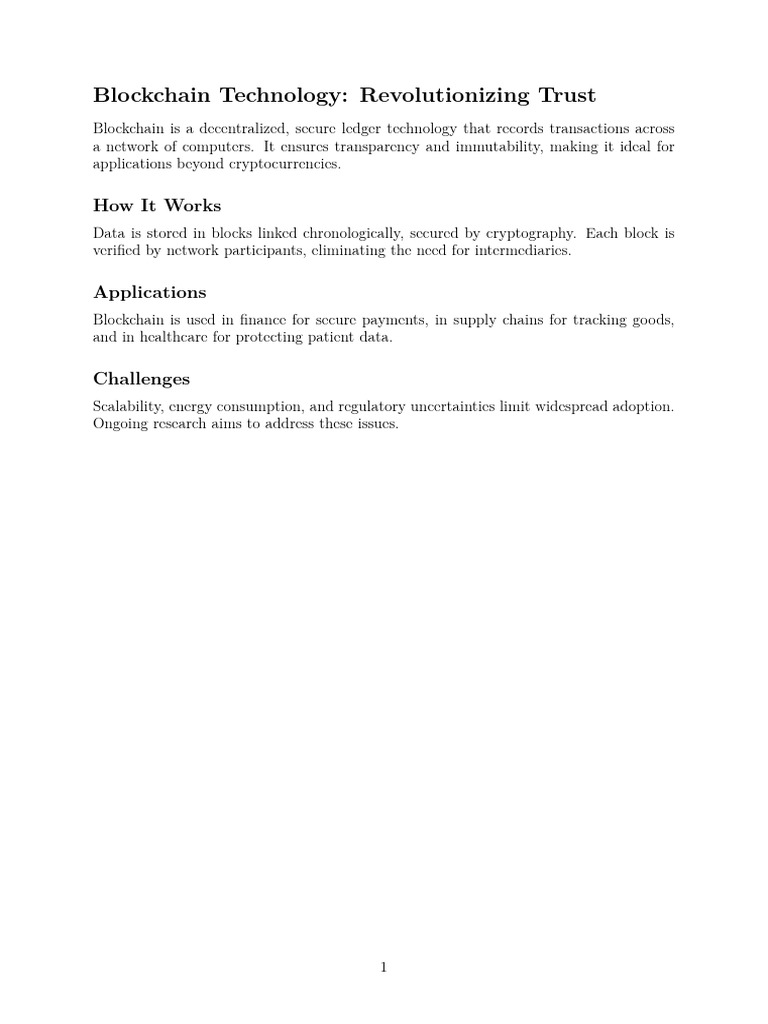 Block Chain Technology | PDF