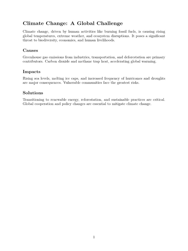Understanding Climate Change Causes and Solutions | PDF