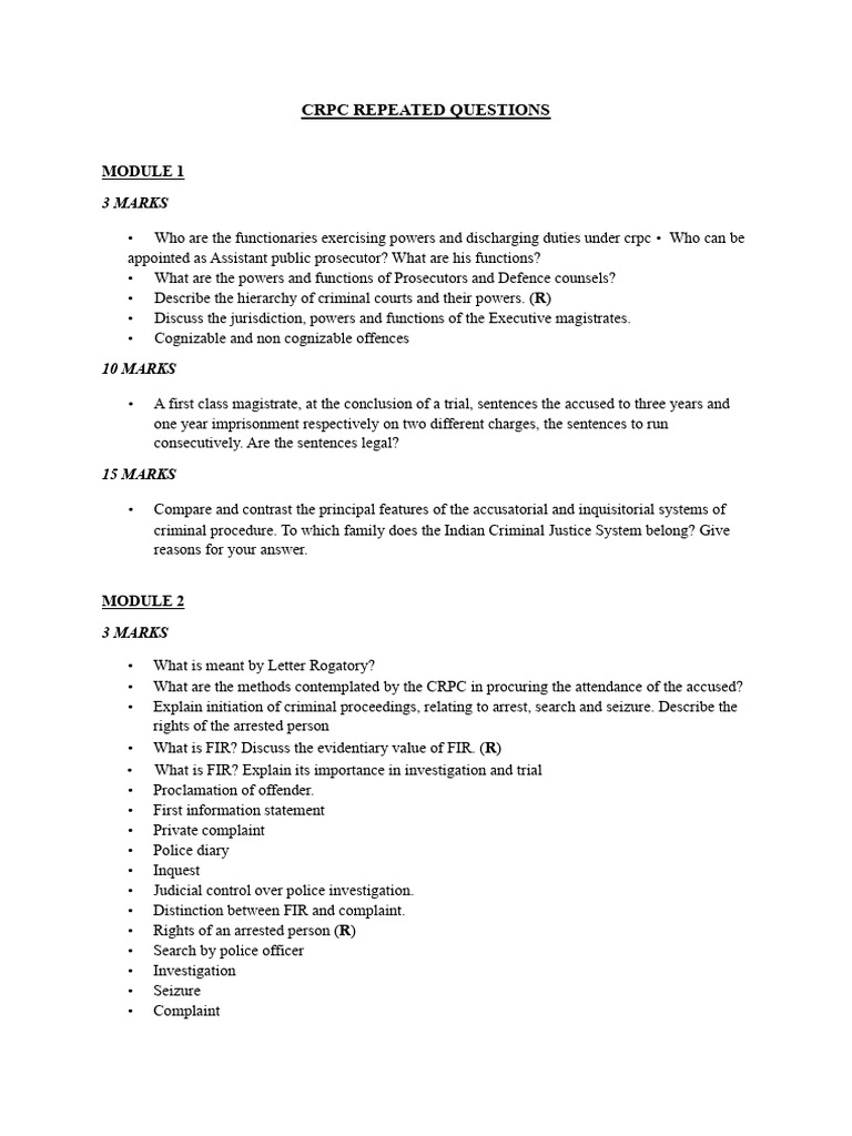 CRPC Key Concepts and Case Studies | PDF | Bail | Arrest