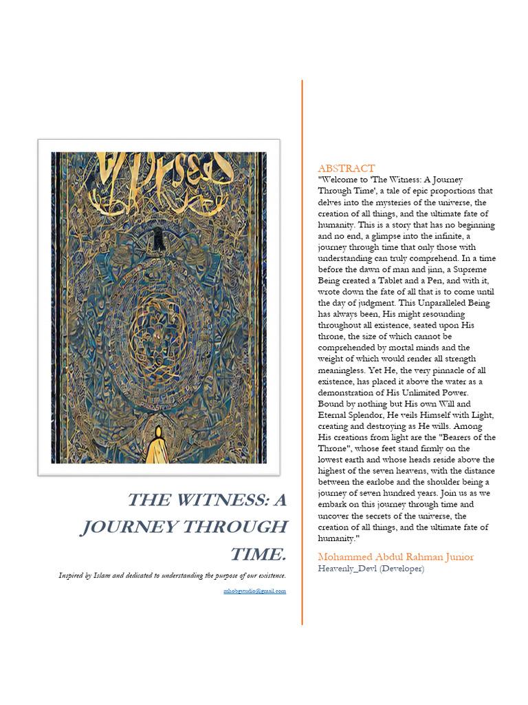 The Witness A Journey Through Time | PDF | Adam | God In Islam