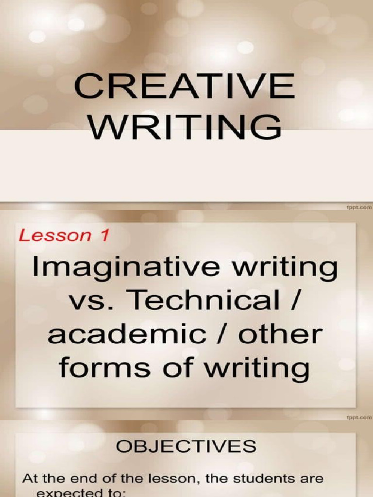 Creative Writing Lesson 1 | PDF