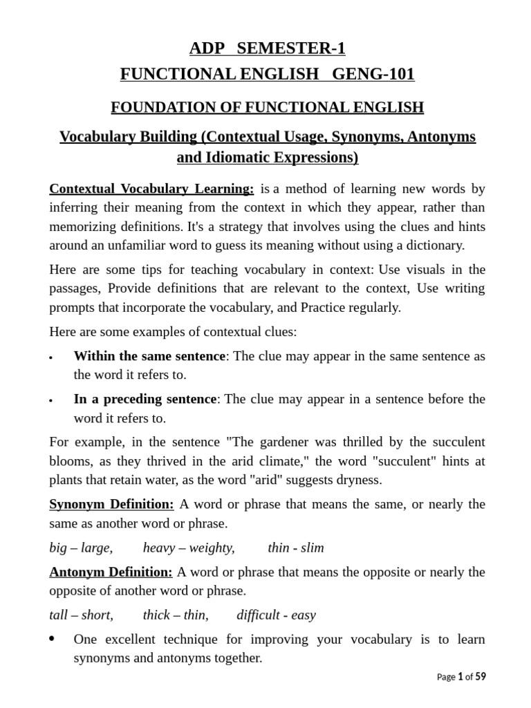 Functional English | PDF | Adverb | Noun