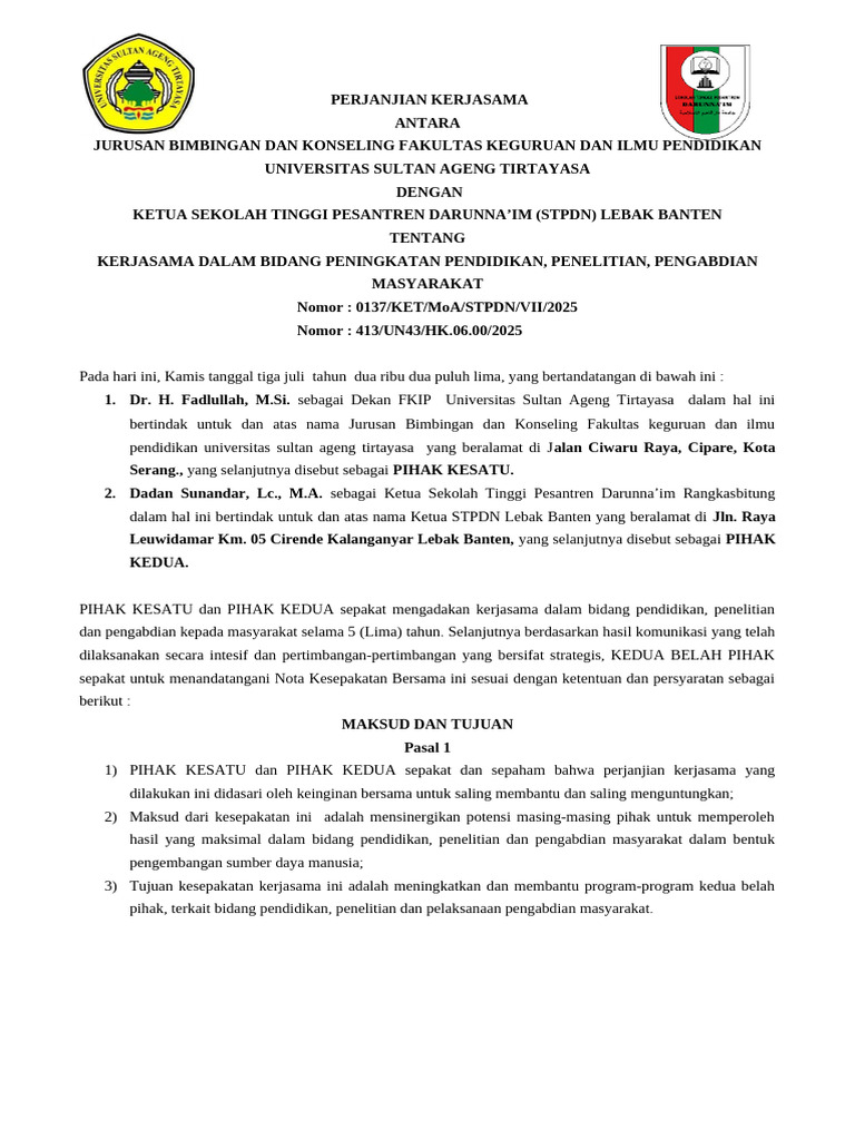 Kerjasama Pendidikan FKIP dan STPDN | PDF