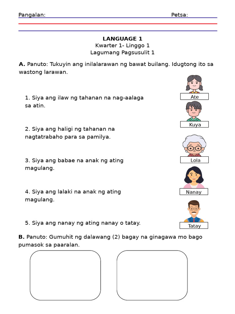 LANGUAGE 1 - Q1 - Week 1 - Summative Test | PDF