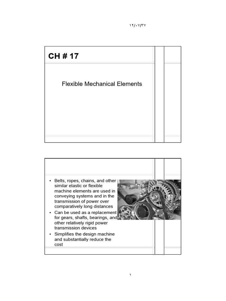 Flexible Mechanical Elements Overview | PDF | Belt (Mechanical ...