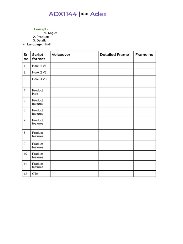 Script Template 1 | PDF