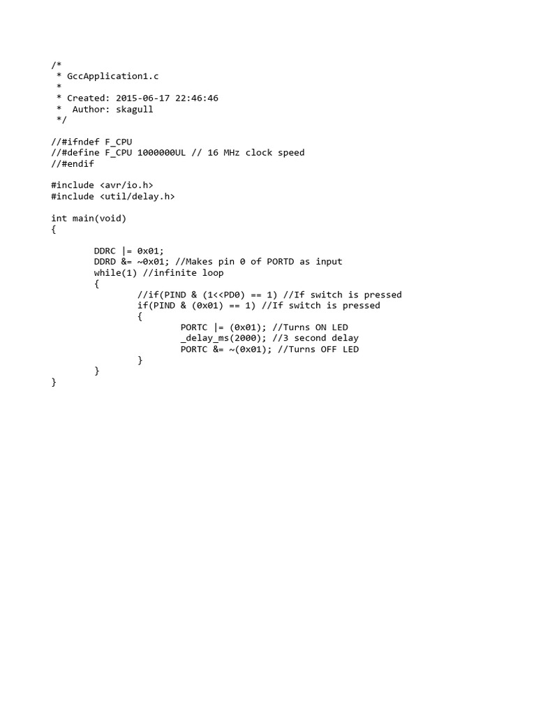 Atmega 32a Button Test | PDF