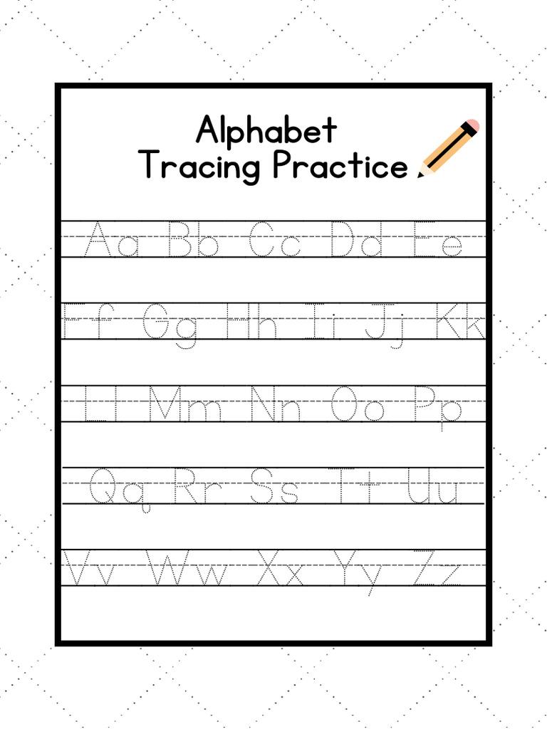 Black White Alphabet Tracing Worksheet 20250701 082552 0000 | PDF