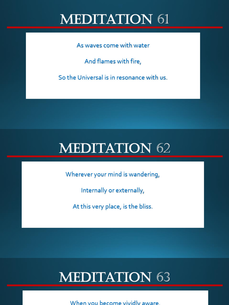 Chapter 5 VB Meditations 61 To 80 | PDF | Meditation