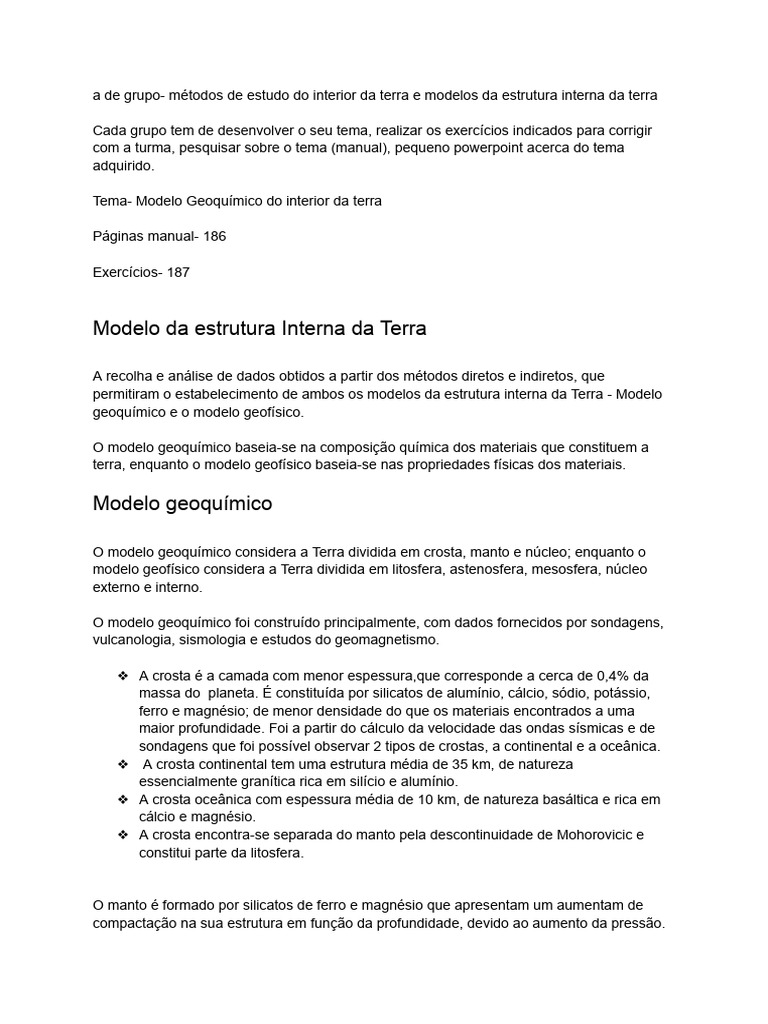 Resumo Modelo Geoquimico e Geof sico - 1