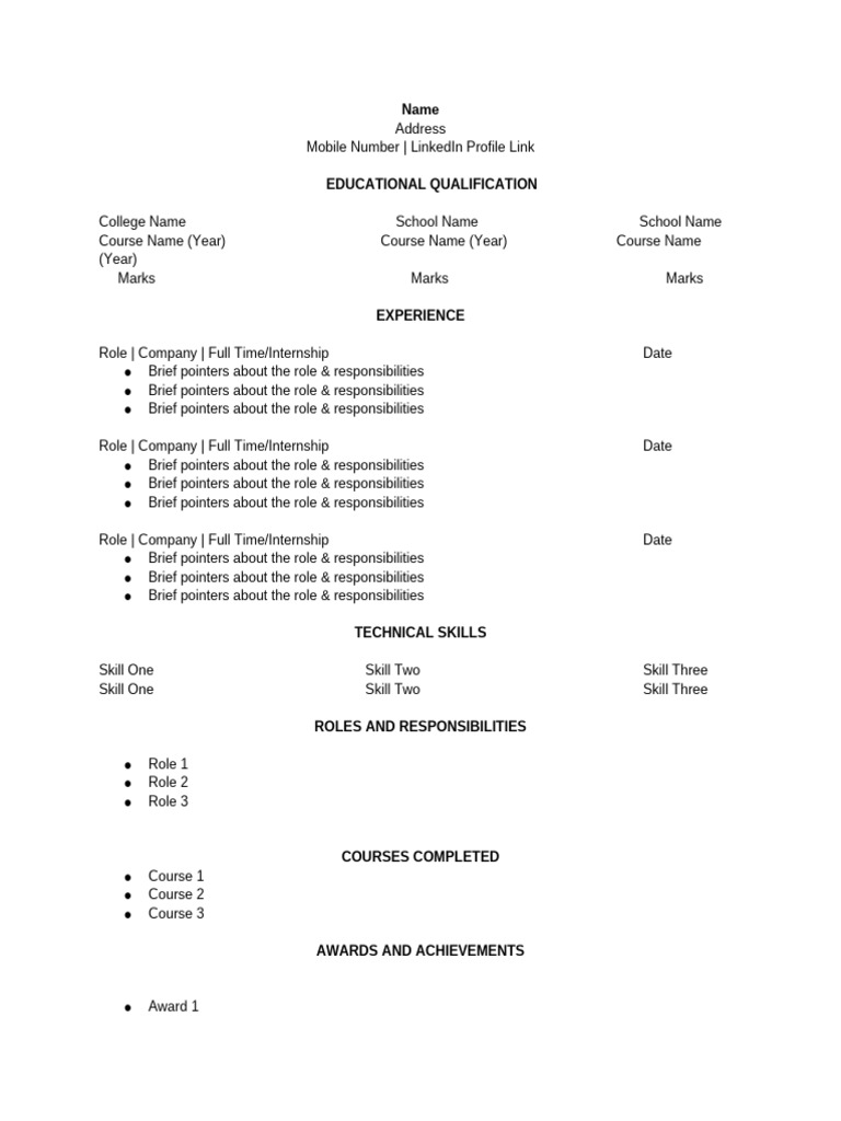 Professional Resume Template | PDF