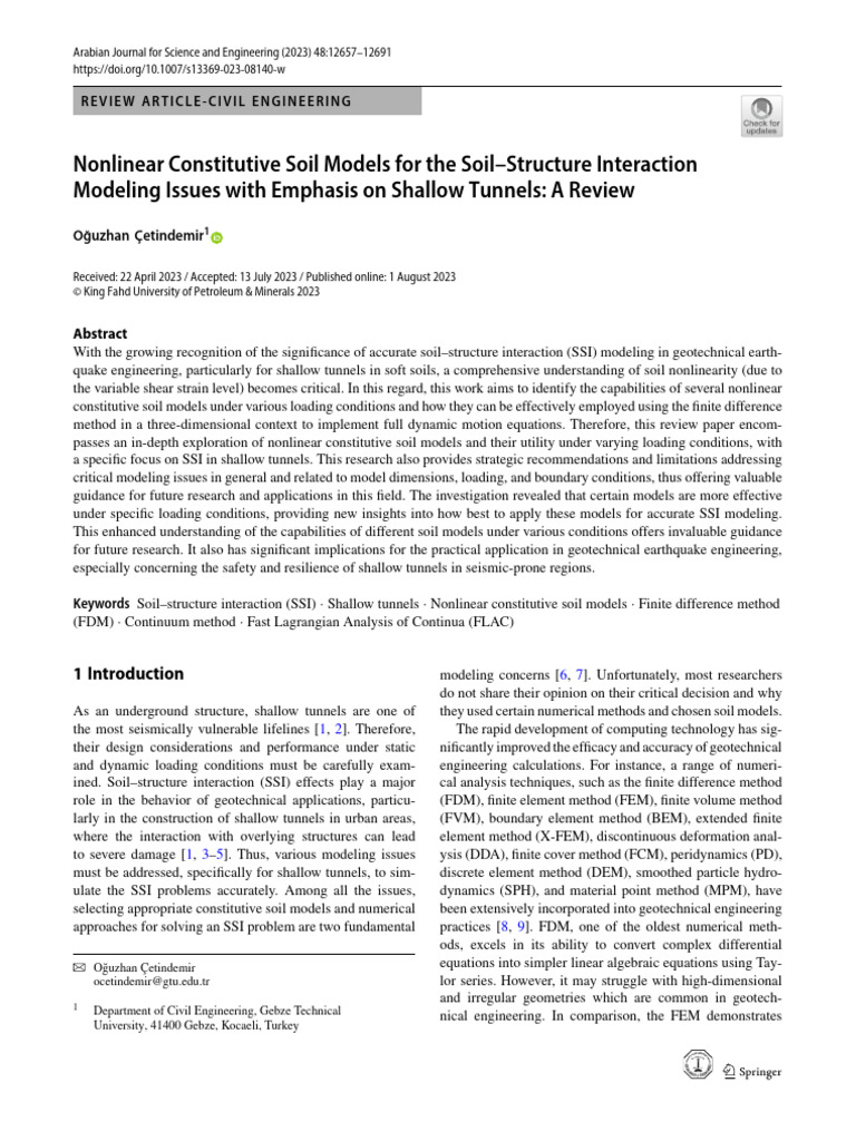 2023 - Çetindemir - Nonlinear Constitutive Soil Models For The Soil ...
