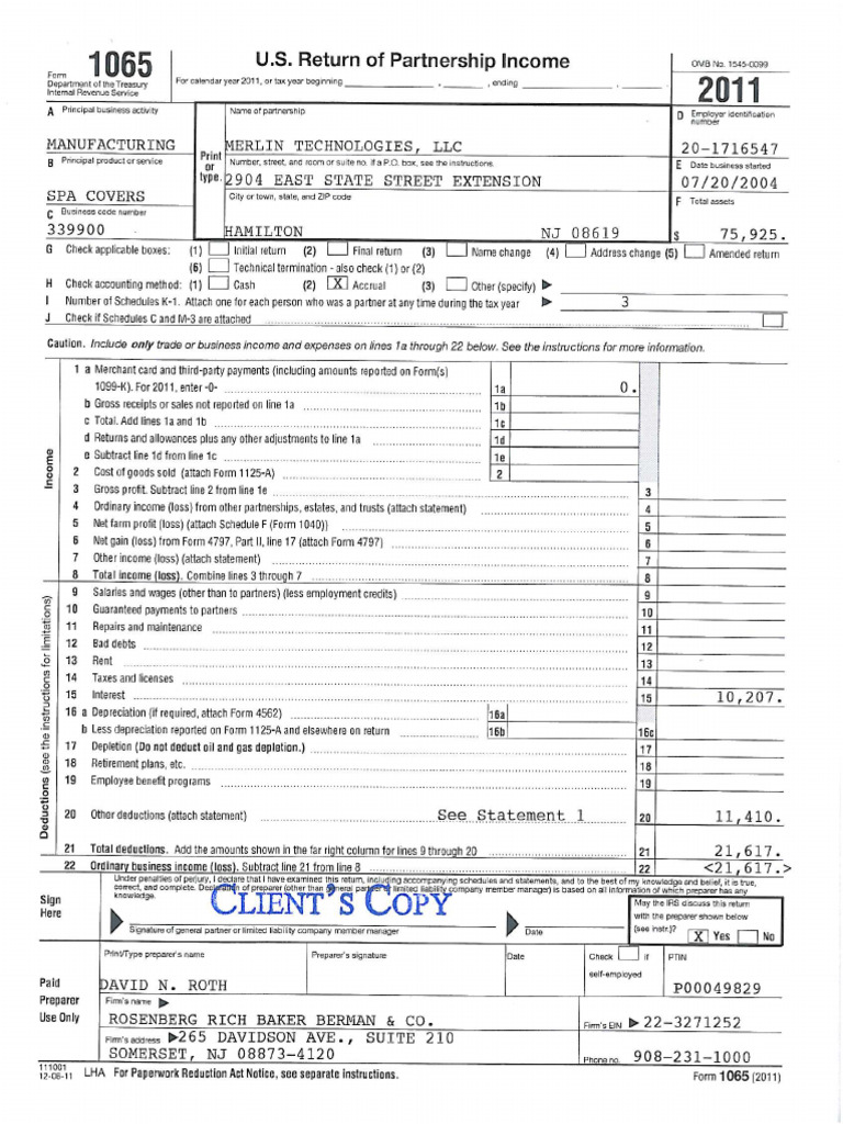 2011 Tax Return | PDF