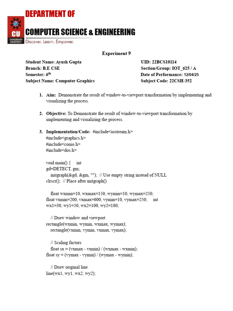 CG Exp - 9 Ayush | PDF
